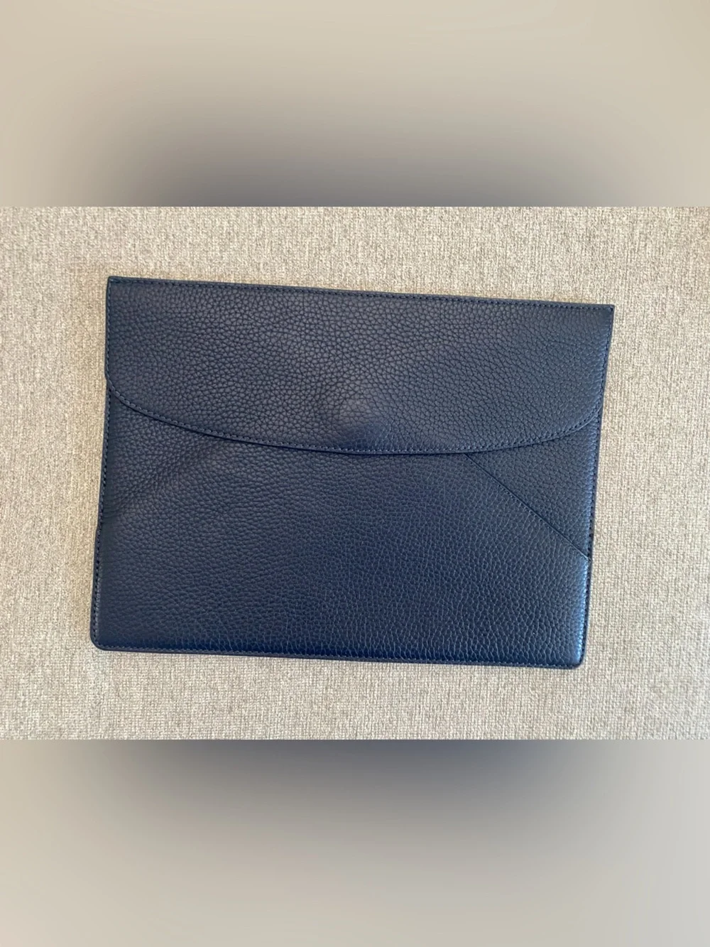 Classic Navy Leather Envelope Clutch - Women's Wristlet